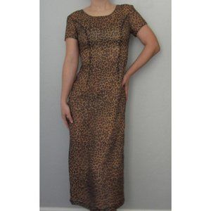 EUC VTG Taurus II Short Sleeves Leopard Dress